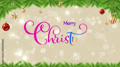 Snowflakes Christmas and invitation  animation 4k, Christmas greetings video animation.