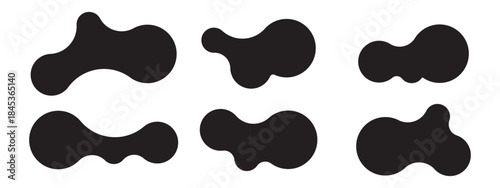 Set of abstract metaball shapes