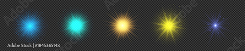 Set of light effects of lens flares