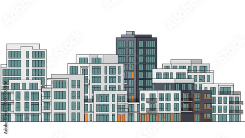 Modern Architectural Design of Urban Apartment Buildings and Residential Complexes