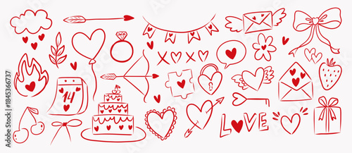 Valentines day hand draw illustration