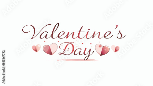 Valentine's day celebration with red hearts on white background festive greeting
