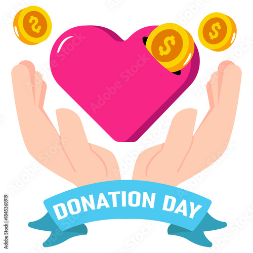 A unique design illustration of donation day
