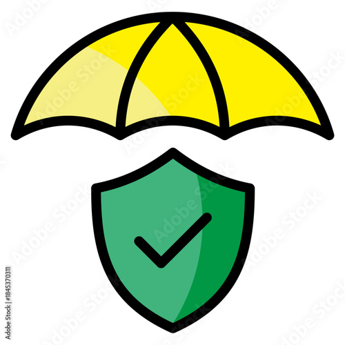 Umbrella Protection  Icon Element For Design