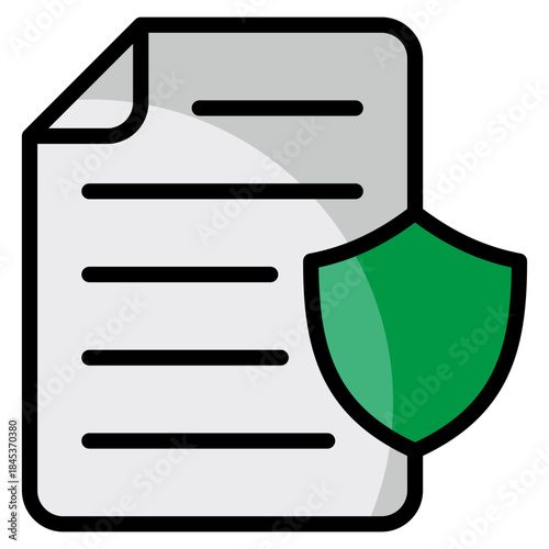 Shield Document  Icon Element For Design
