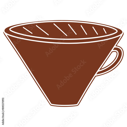 Brown Coffee Dripper Icon for Brewing Pour Over Coffee Illustration