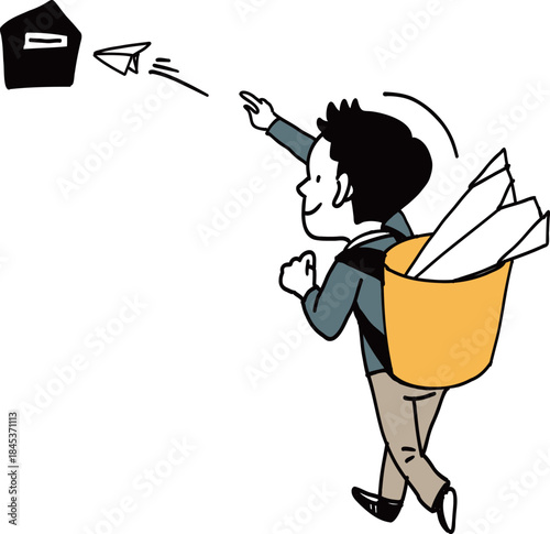 紙飛行機でテスト送信