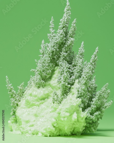 Lush Green Foliage Cluster on Vibrant Background.