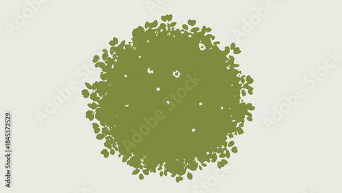 Top View Green Plant Isolated Graphic Element