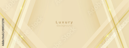 Luxury Cream and Beige Abstract Background with golden lines. Elegant wave shape for premium design, branding layout, and wedding event.