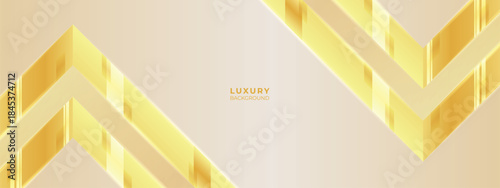 Triangle gold Luxury Cream Background with golden lines. Elegant wave shape for premium design, branding layout, and wedding event.