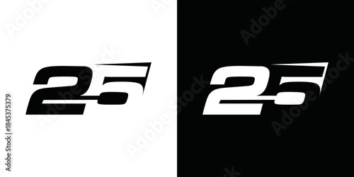 Simple vector number 25 logo