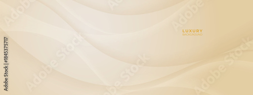 Luxury Cream and waves abstract Background with golden lines. Elegant wave shape for premium design, branding layout, and wedding event.