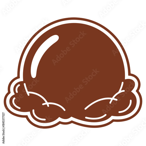Delicious Chocolate Ice Cream Scoop Illustration for Dessert Designs