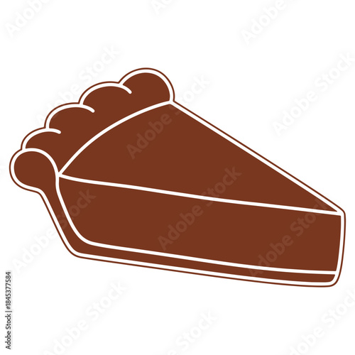 Delicious Chocolate Pie Slice Illustration Perfect for Dessert Menus