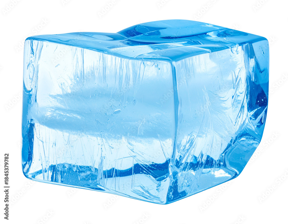 Fototapeta premium Blue ice slice isolated on transparent background