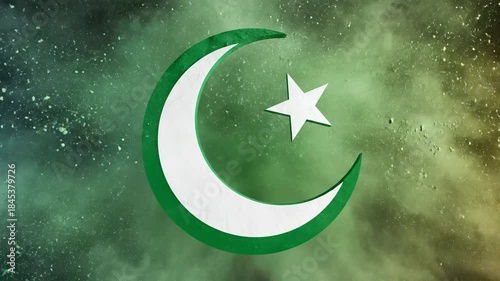 Islamic Symbolism in Green Powder Explosion - A Visual Representation of Faith.