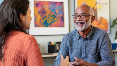 Human resources professional provides mental health support to a colleague in a private, caring environment