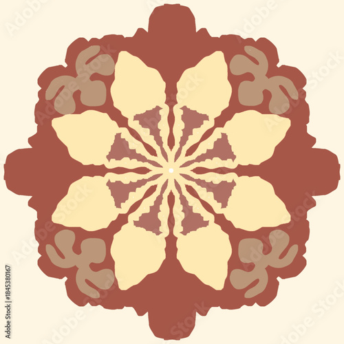 floral mandala ornament earth tone