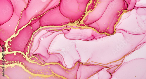 Abstract Pink and Gold Liquid Art
An elegant abstract background featuring flowing pink and rose alcohol ink textures with shimmering gold metallic veins.