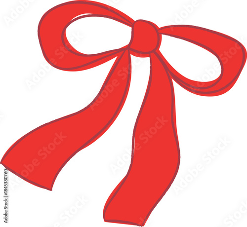 Bow Knot With Long Ribbon Doodle