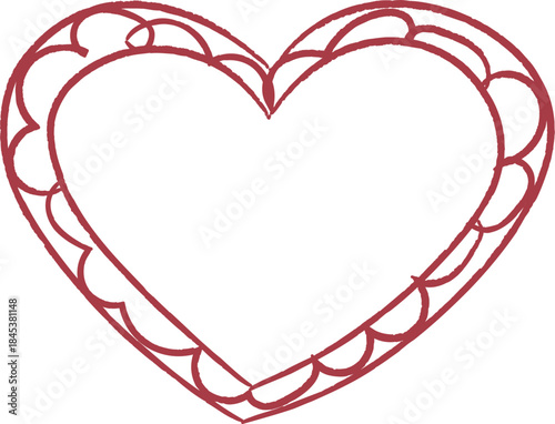 Heart Outline With Lace Doodle