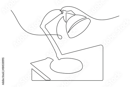 Home office lamp continuous outline drawing simple style lighting