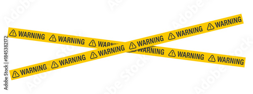 Isolated yellow crossing warning tape illustration symbolizing restriction danger prohibition no entry safety barrier graphic element for signage security alerts purposes.