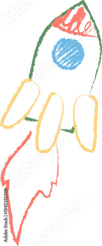 Rocket Launch Doodle Sketch