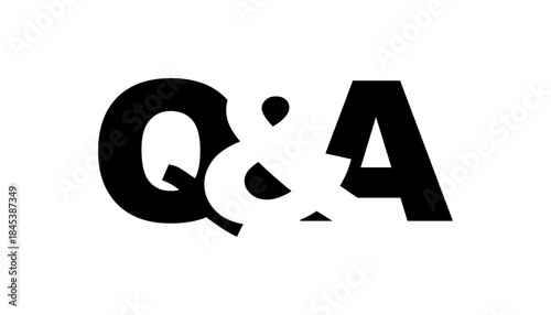 QA logo design in bold style. Black white identity symbol. Modern typography emblem. Corporate branding icon.