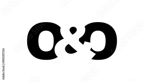 OO logo design in bold style. Black white identity symbol. Modern typography emblem. Corporate branding icon.
