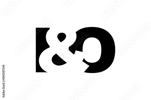 IO logo design in bold style. Black white identity symbol. Modern typography emblem. Corporate branding icon.