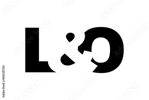 LO logo design in bold style. Black white identity symbol. Modern typography emblem. Corporate branding icon.