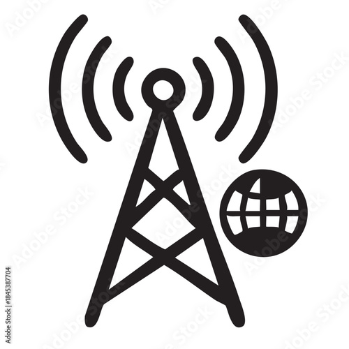 Telecommunications Tower Broadcasting Wireless Signal for Mobile Network Communication Antenna Infrastructure Cellular Coverage Radio Frequency Transmission Connectivity