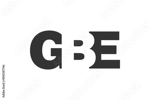 GBE logo design. Initial letter G B E bold font style for tech startups, consulting, corporate branding. Creative company name, headlines typography identity, trendy logotype.