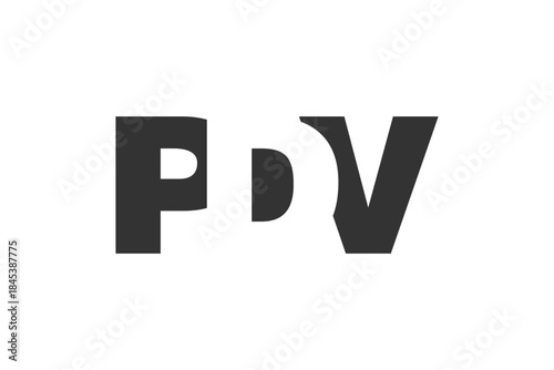PDV logo design. Initial letter P D V bold font style for tech startups, consulting, corporate branding. Creative company name, headlines typography identity, trendy logotype.
