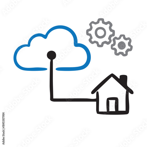 Smart Home Cloud Computing Technology Integration with Internet Connectivity for Home Automation Digital Network Residential Tech Wireless System Connected Living IoT Devices Remote Access Control Man
