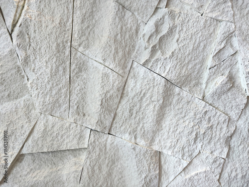 Canvastavla Close up of natural random cut white yellow cobble stone flattened on a surface