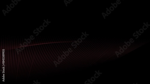 Dark red glowing curved line animation on black background in digital wave style
