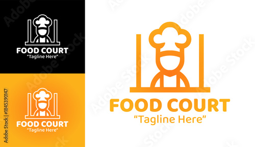 Food Court Logo Flat Modern Dining Branding
