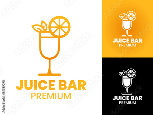 Juice Bar Premium Logo Modern Healthy Brand Identity