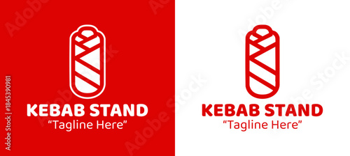 Modern Minimalist Kebab Stand Logo Traditional Grill Food Identity