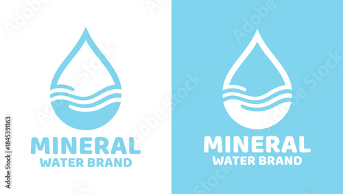 Mineral Water Brand Logo Clean Fresh Beverage Identity
