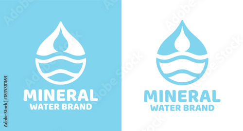Mineral Water Brand Logo Minimal Pure Water Branding