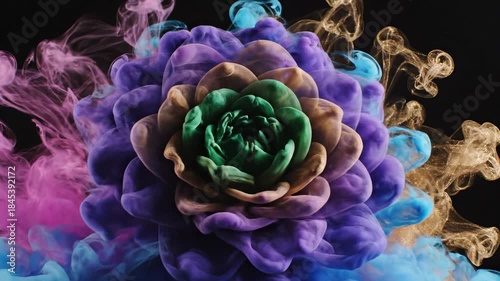 Colorful Ink Clouds Explosion - A Mesmerizing Abstract Art Display.