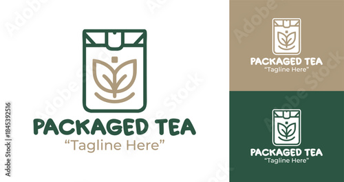 Modern Minimalist Packaged Tea Logo Natural Wellness Brand Identity