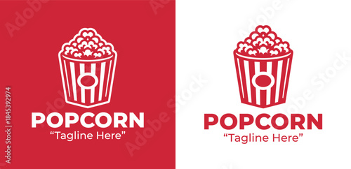 Popcorn Brand Logo Modern Snack Packaging Design
