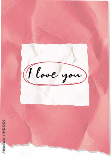 Love Note Message On Crumpled Paper