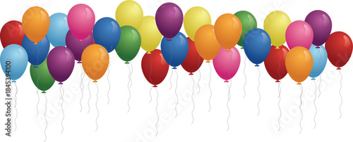 colorful balloons isolated on white background