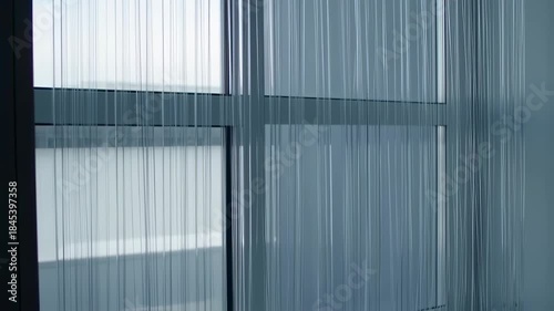 Wallpaper Mural Abstract view of architectural elements string-like structure in front of a window and exterior Torontodigital.ca